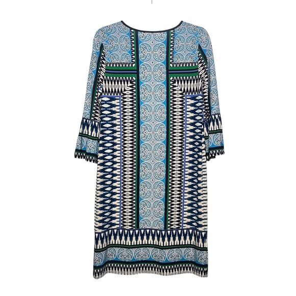 Chicos Bordered Tile Vibrant Print Dress in Blue Multi Size 0 (small) NWT - Picture 3 of 8